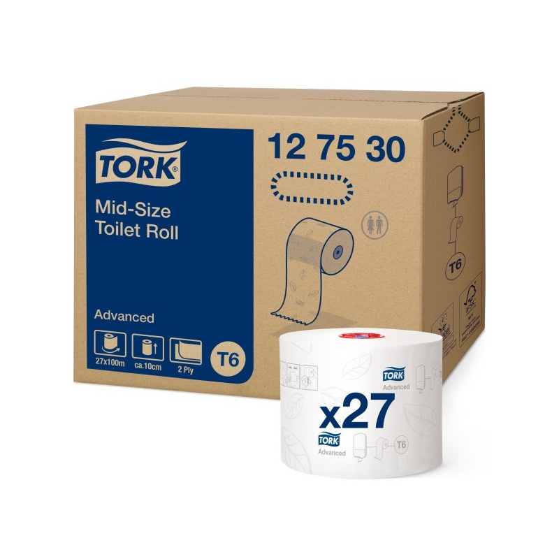 Tork Mid-size papier toaletowy (127530) - 100 m, karton 27 szt.