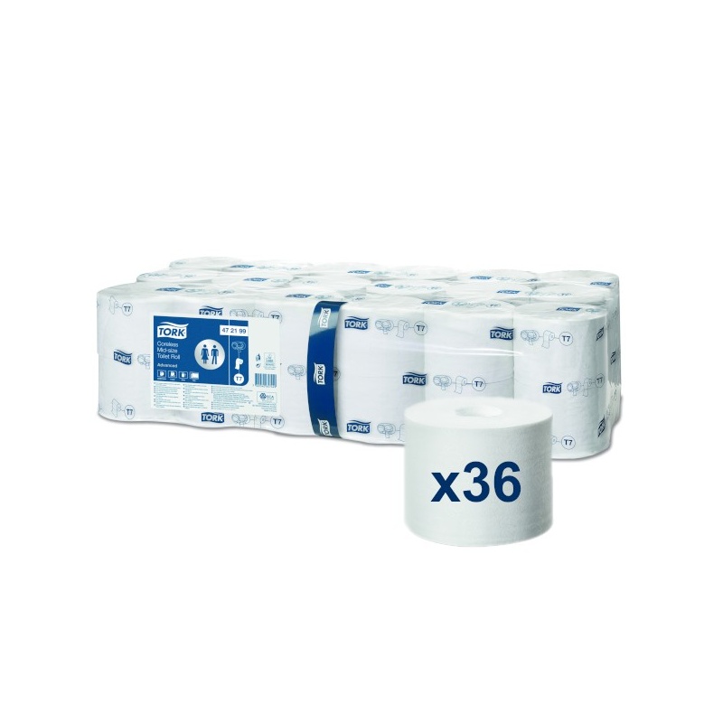 Tork Mid-size papier toaletowy bez gilzy (472199) - 103,5 m, opakowanie 36 szt.