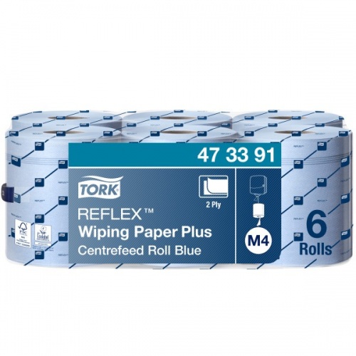 Tork Reflex™ czyściwo papierowe do średnich zabrudzeń 2-warstwowe (473391) - 150,8 m, opakowanie 6 szt