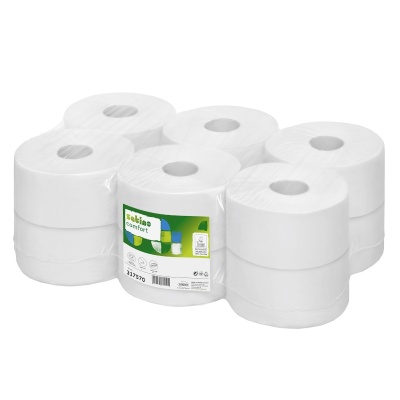 Papier toaletowy w rolkach Mini Jumbo SATINO COMFORT (317570) - 3 warstwy, 120 m, opakowanie 12 szt