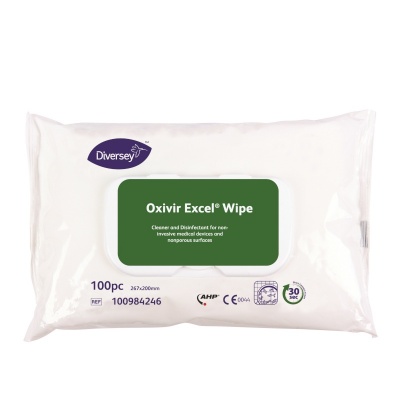 Diversey Oxivir Excel Wipe - preparat myjąco-dezynfekujący w chusteczkach - 100 szt.