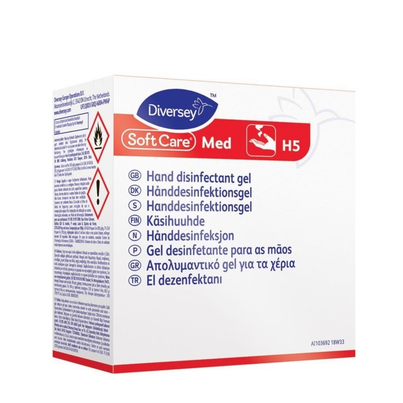 Diversey Soft Care Med - alkoholowy preparat do dezynfekcji rąk (wkład do dozownika) - 800 ml