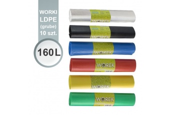 Worki foliowe na odpady LDPE (grube) 160 l - 10 szt - Olimar