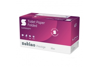 Papier toaletowy w składce SATINO PRESTIGE (062920) - 2 warstwowy, 225 odc./binda, opakowanie 40 szt.