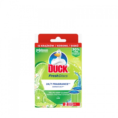 Duck® Fresh Discs® Lime - podwójny zapas do toalety o zapachu limonkowym - 12 krążków