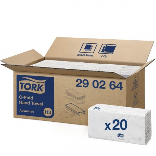 Tork C-fold ręcznik w składce C (290264) - 120 odc./binda, opakowanie 20 szt