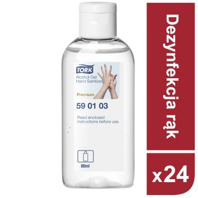 Tork alkoholowy preparat w żelu do higienicznej i chirurgicznej dezynfekcji rąk - środek biobójczy (590103) - 80 ml, opk. 24 szt
