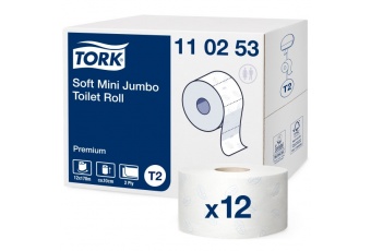 Tork Soft miękki papier toaletowy Mini Jumbo (110253) - 170 m, karton 12 szt