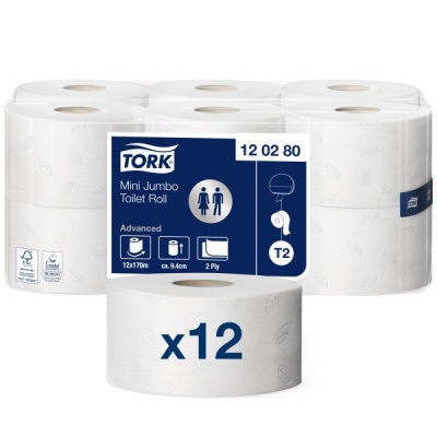 Tork papier toaletowy Mini Jumbo (120280) - 170 m, opakowanie 12 szt