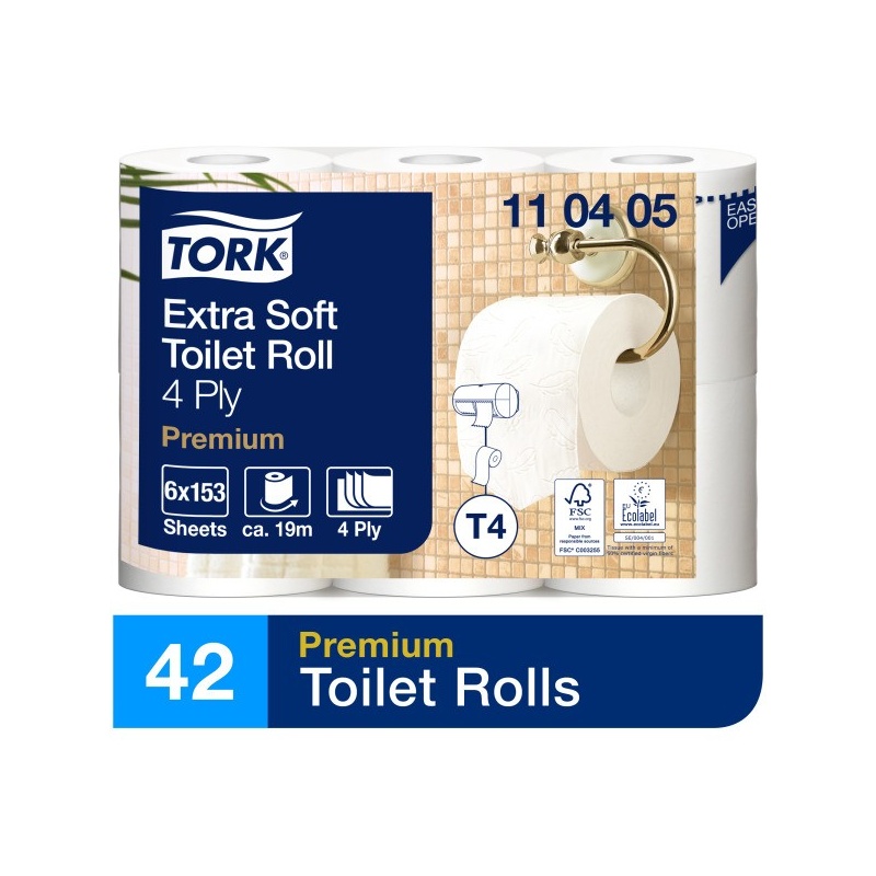 Tork ekstra miękki papier toaletowy w rolce konwencjonalnej (110405) - 19,1 m, opakowanie 7 op. x 6 szt.
